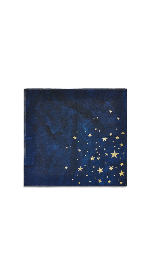 Summerill & Bishop Falling Stars Linen Napkin In Ink Blue 50x50cm