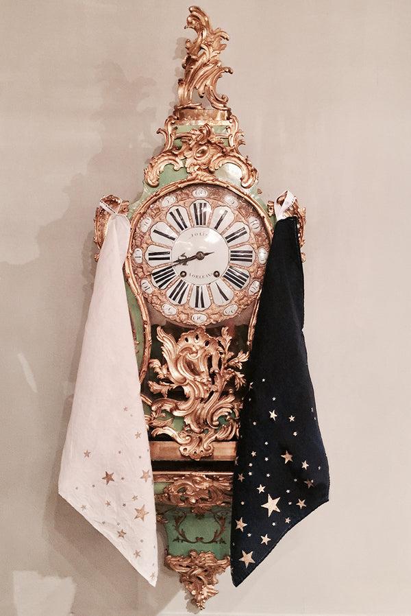 Summerill & Bishop Falling Stars Linen Napkin In Ink Blue 50x50cm