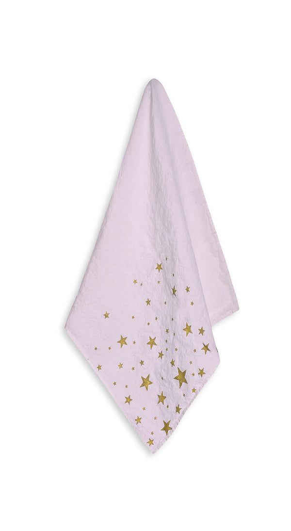 summerill & bishop Falling Stars Linen Napkin in Light Pink 50x50cm