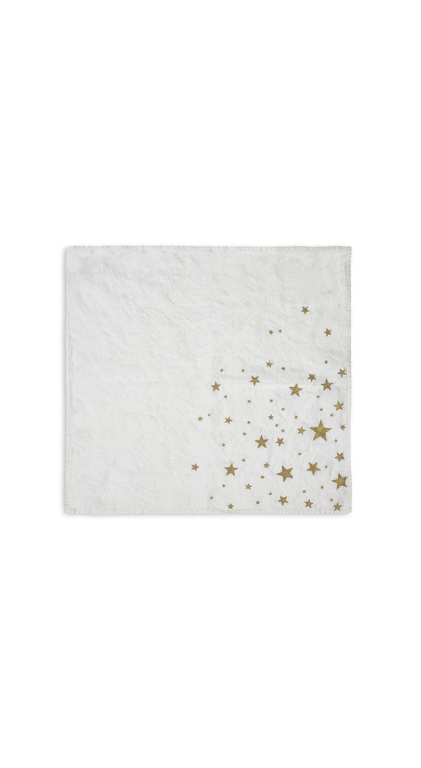 Summerill & Bishop Falling Stars Linen Napkin In White 50x50cm