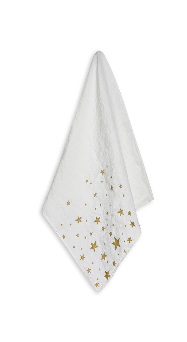 summerill & bishop Falling Stars Linen Napkin in White 50x50cm