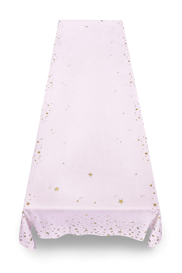 Summerill & Bishop Falling Stars Linen Tablecloth In Light Pink
