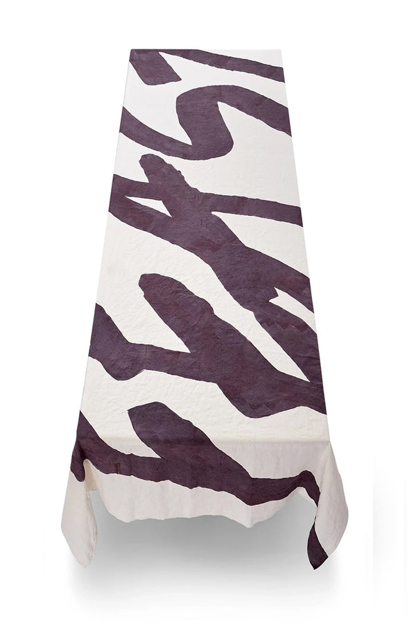 Summerill & Bishop 'Feast' Word Linen Tablecloth In Grape Purple