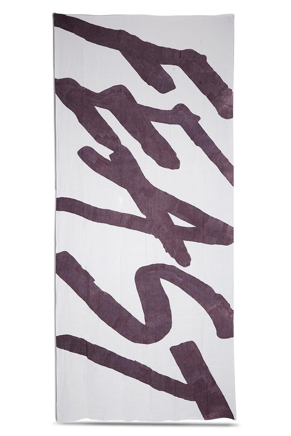 summerill & bishop 'Feast' Word Linen Tablecloth in Grape Purple