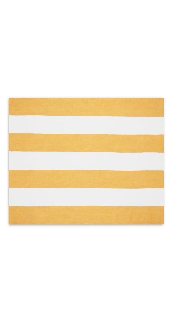 Summerill & Bishop Fine Irish Linen Tea Towel In Yellow And White Stripe 58x73cm