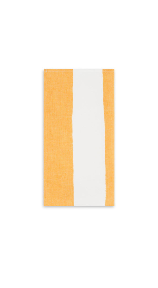 Summerill & Bishop Fine Irish Linen Tea Towel In Yellow And White Stripe 58x73cm