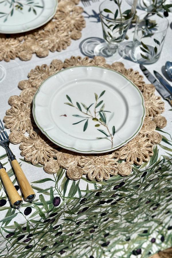Summerill & Bishop Floral Woven Abaca Placemat In Natural 40cm