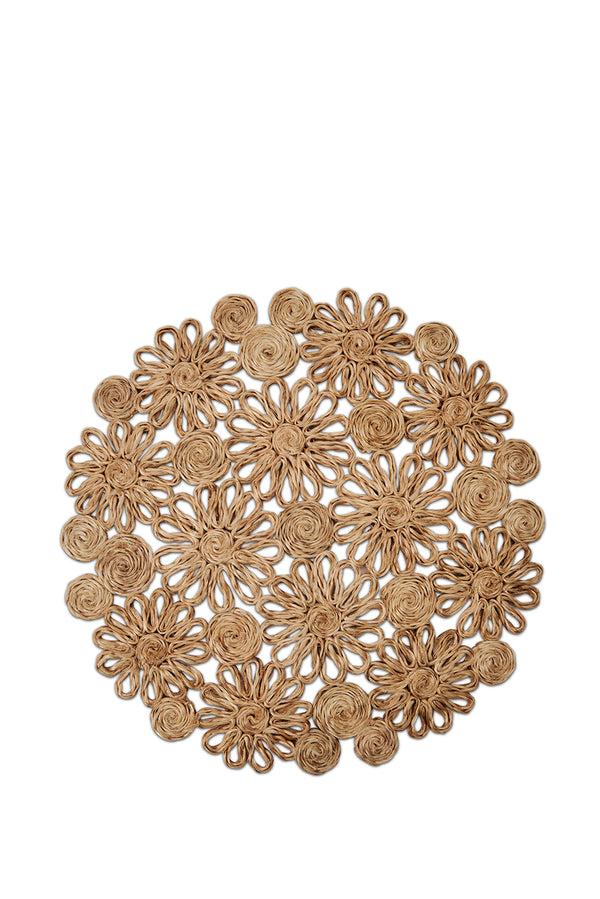 summerill & bishop Floral Woven Abaca Placemat in Natural 40cm