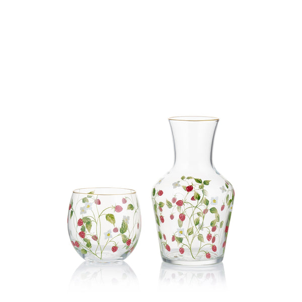 Summerill & Bishop 'Fraises Des Bois' Bedside Carafe & Tumbler Set
