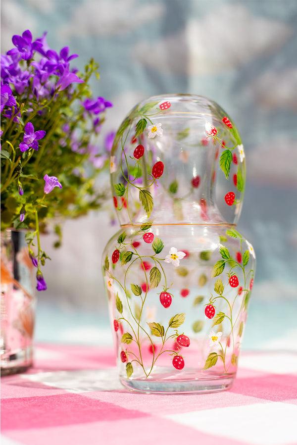 Summerill & Bishop 'Fraises Des Bois' Bedside Carafe & Tumbler Set