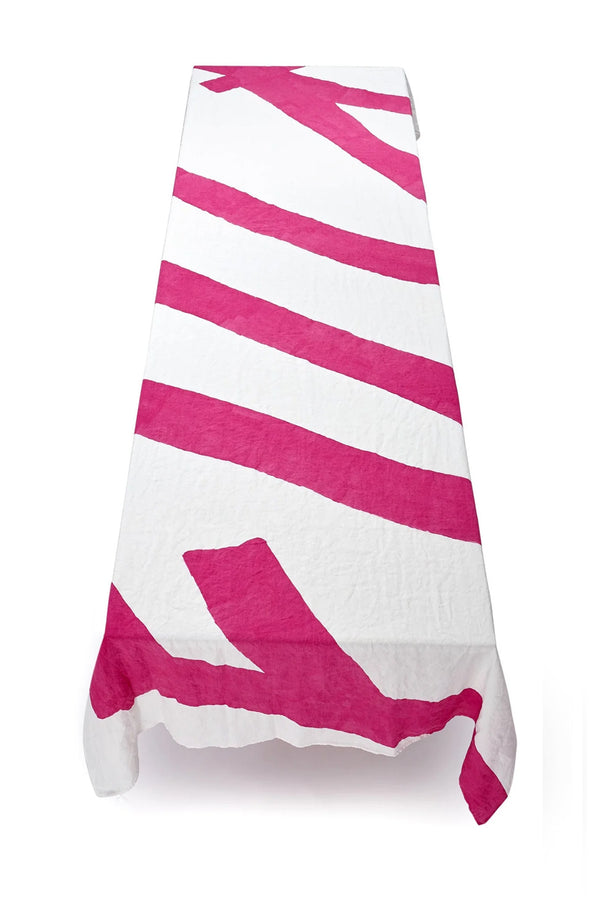 Summerill & Bishop 'Fuck' Word Linen Tablecloth In Fuchsia Pink