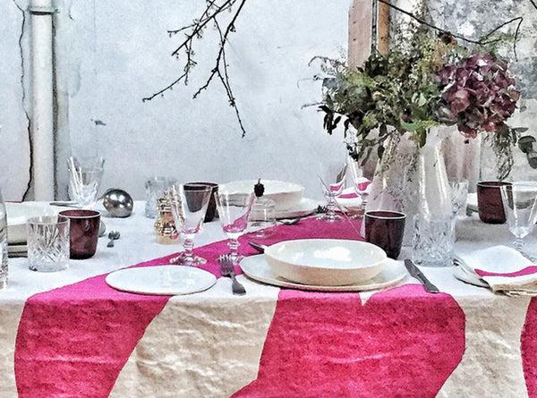 Summerill & Bishop 'Fuck' Word Linen Tablecloth In Fuchsia Pink