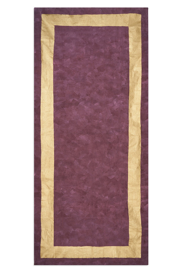 summerill & bishop 'Full Field Cornice' Linen Tablecloth in Grape Purple & Gold
