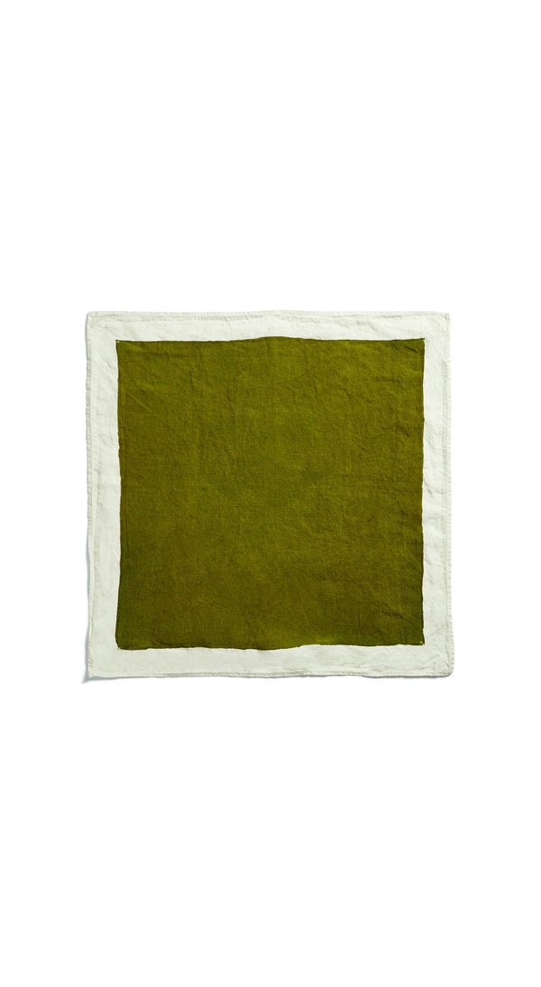 Summerill & Bishop 'Full Field' Linen Napkin In Avocado Green 50x50cm