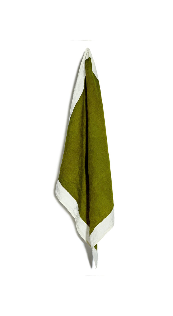 summerill & bishop 'Full Field' Linen Napkin in Avocado Green 50x50cm