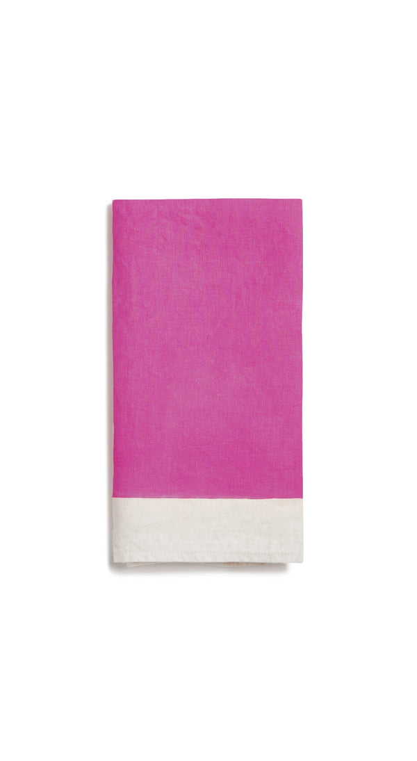 Summerill & Bishop 'Full Field' Linen Napkin In Fuchsia Pink 50x50cm