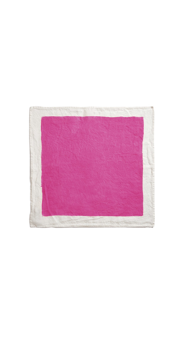 summerill & bishop 'Full Field' Linen Napkin in Fuchsia Pink 50x50cm