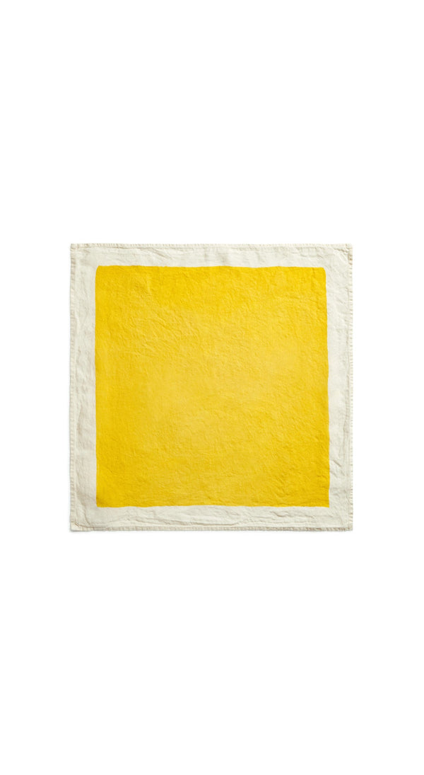 Summerill & Bishop 'Full Field' Linen Napkin In Lemon Yellow 50x50cm