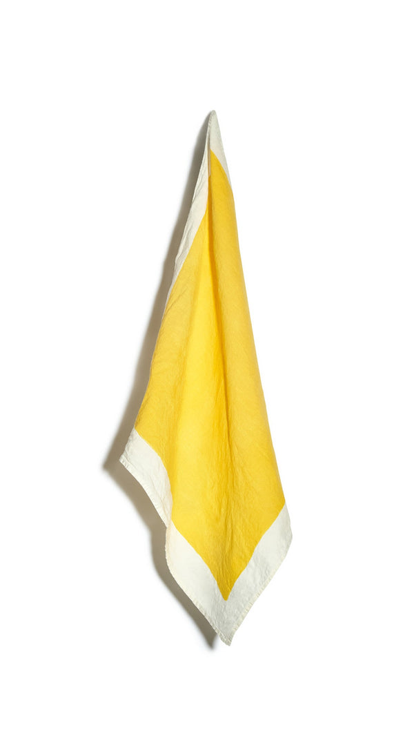 summerill & bishop 'Full Field' Linen Napkin in Lemon Yellow 50x50cm