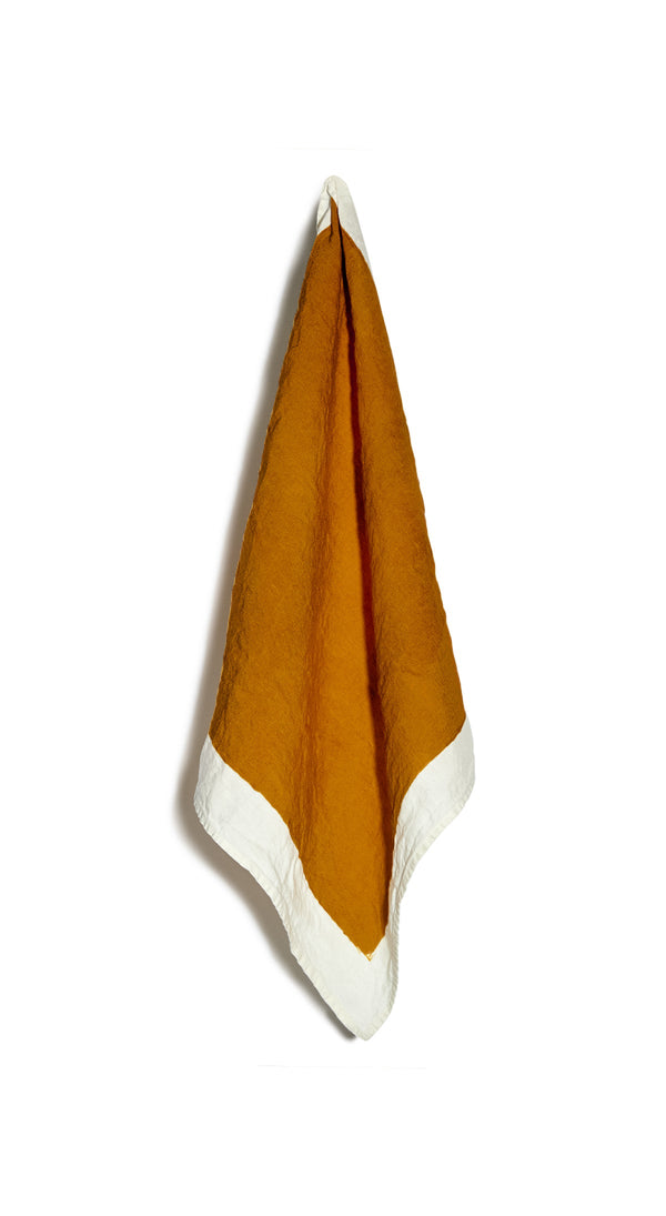 summerill & bishop 'Full Field' Linen Napkin in Mustard Yellow 50x50cm