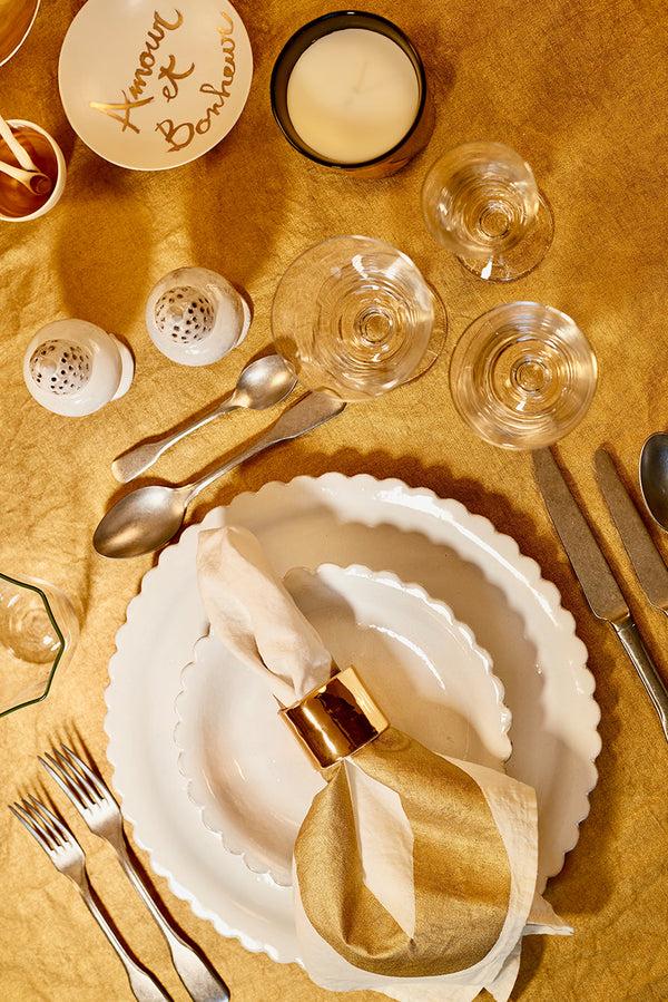 Summerill & Bishop 'Full Field' Linen Tablecloth In Gold