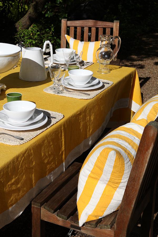 Summerill & Bishop 'Full Field' Linen Tablecloth In Lemon Yellow