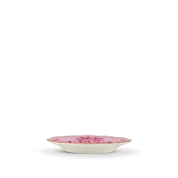 Summerill & Bishop Ginori 1735 Oriente Italiano Pink Gold Rim Flat Dessert Plate Set Of 2 21cm