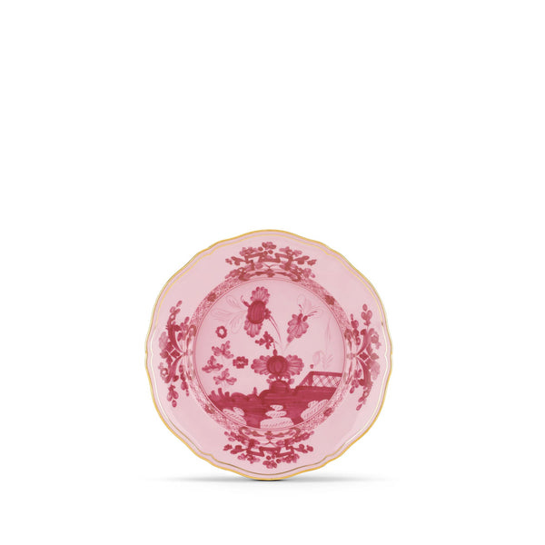 summerill & bishop Ginori 1735 Oriente Italiano Pink Gold Rim Flat Dessert Plate Set of 2 21cm