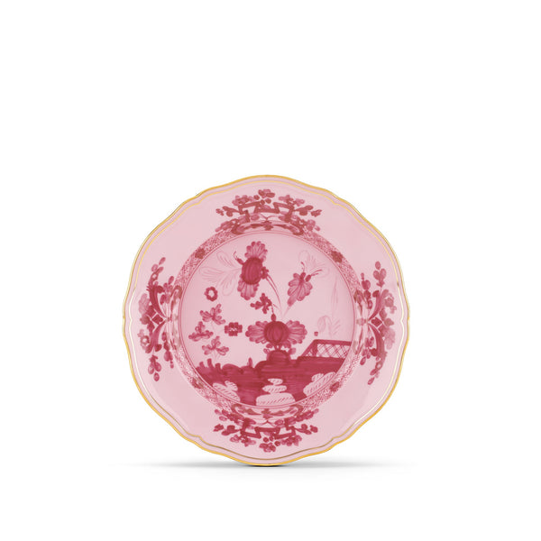 summerill & bishop Ginori 1735 Oriente Italiano Pink Gold Rim Flat Dinner Plate Set of 2 26.5cm