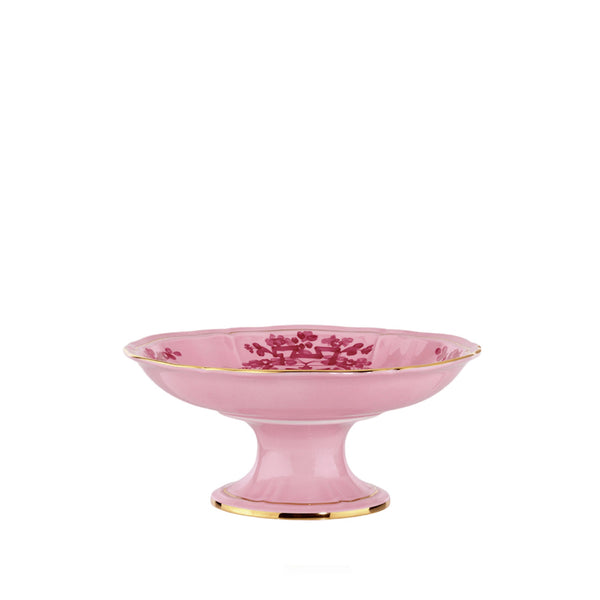 summerill & bishop Ginori 1735 Oriente Italiano Pink Gold Rim Fruit Platter on Stand 22cm