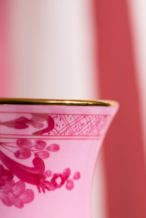 Summerill & Bishop Ginori 1735 Oriente Italiano Pink Gold Rim Ming Vase 25cm