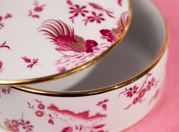 Summerill & Bishop Ginori 1735 Oro Di Doccia Magenta Box With Cover 13cm