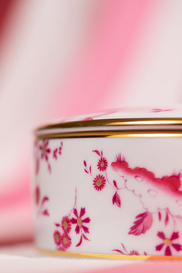 Summerill & Bishop Ginori 1735 Oro Di Doccia Magenta Box With Cover 13cm