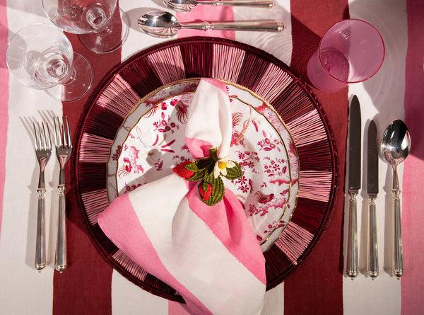 Summerill & Bishop Ginori 1735 Oro Di Doccia Magenta Flat Dinner Plate Set Of 2 26cm