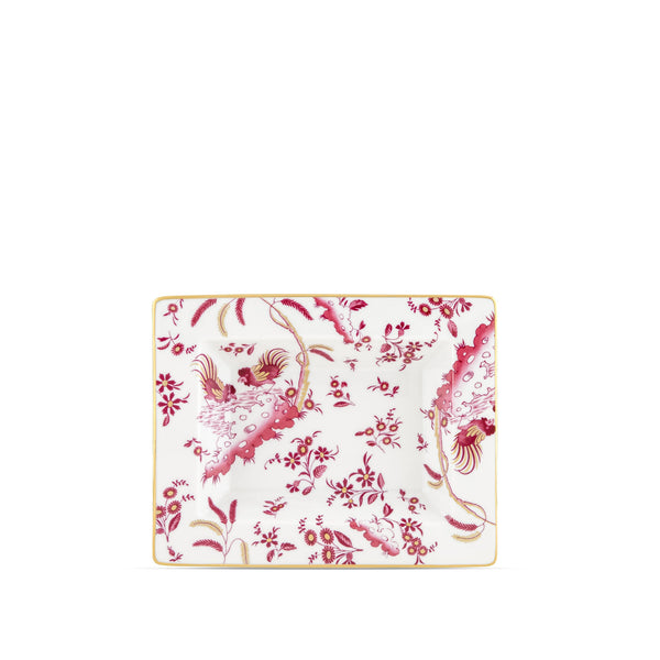 summerill & bishop Ginori 1735 Oro di Doccia Magenta Rectangular Tray 15 x 19cm