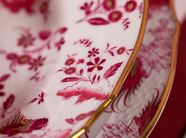 Summerill & Bishop Ginori 1735 Oro Di Doccia Magenta Squared Salad Bowl 25cm