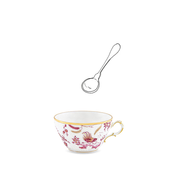Summerill & Bishop Ginori 1735 Oro Di Doccia Magenta Tea Cup Set Of 2 9.5cm