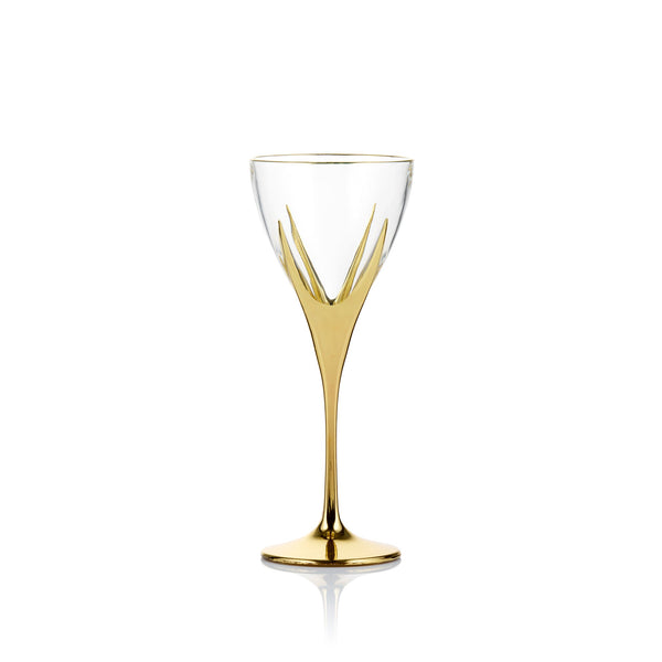 summerill & bishop Gold Art Deco Hand Decorated Red Wine Glass