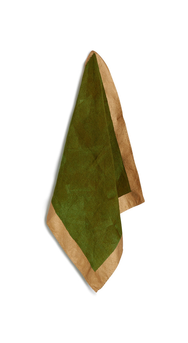 summerill & bishop 'Gold Edge' Linen Napkin in Avocado Green 50x50cm