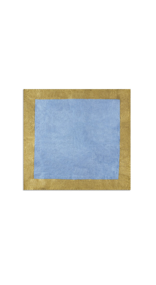 Summerill & Bishop 'Gold Edge' Linen Napkin In Pale Blue 50x50cm