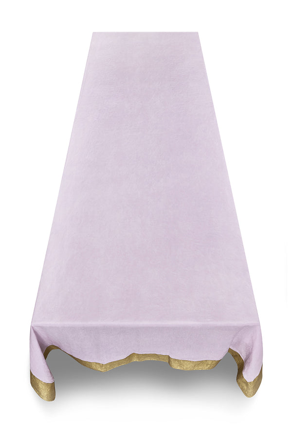 Summerill & Bishop 'Gold Edge' Linen Tablecloth In Pale Pink
