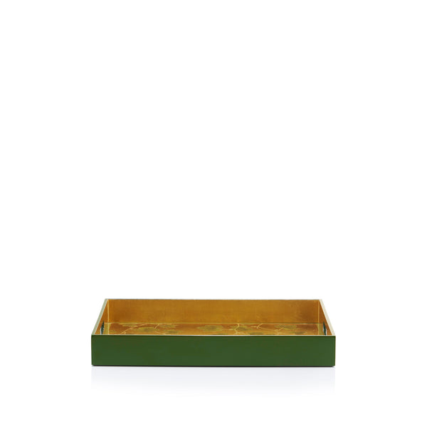 Summerill & Bishop Gold Leaf 'Ivy' Rectangular Lacquered Tray 40 X 35cm