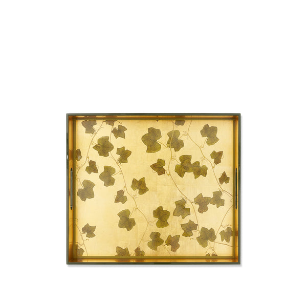 summerill & bishop Gold Leaf 'Ivy' Rectangular Lacquered Tray 40 x 35cm