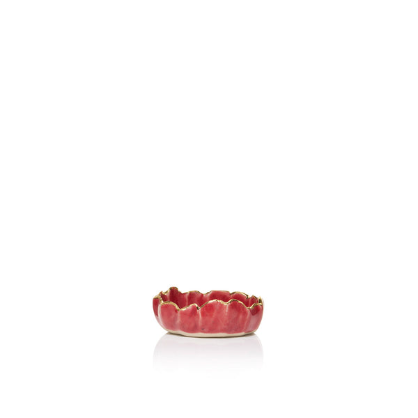 Summerill & Bishop Gold Rim Pinch Pot Incense Holder In Burgundy