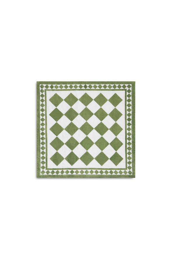 Summerill & Bishop 'Green Check' Summerill & Bishop X Claridge's Linen Napkin 50x50cm