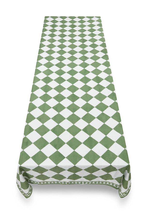 Summerill & Bishop 'Green Check' Summerill & Bishop X Claridge's Linen Tablecloth