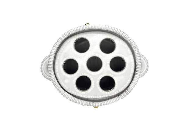 Summerill & Bishop Green Laurel Interlace Tulipiere Vase With Gold Ornaments 21cm