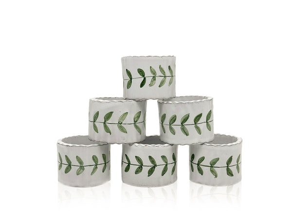 Summerill & Bishop Green Laurel Scalloped Napkin Ring
