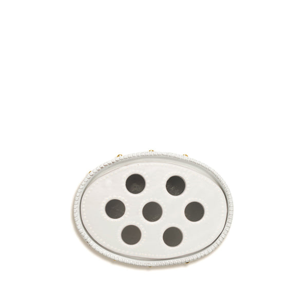 Summerill & Bishop Green Laurel Tulipiere Vase With Gold Ornaments 15cm