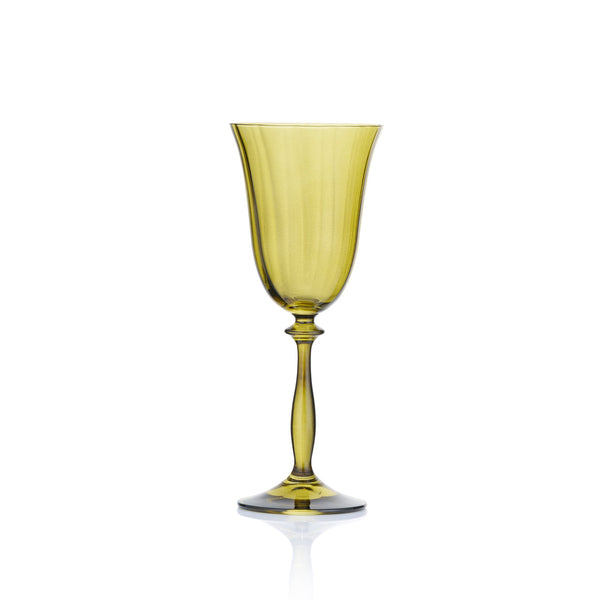 summerill & bishop Hand Coloured Green White Wine Glass